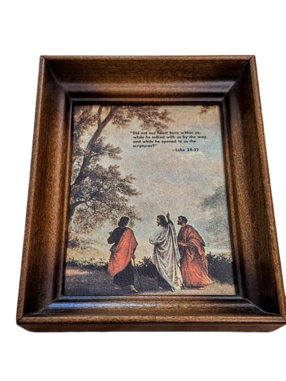 Vintage Framed Textured Print The Way to Emmaus by Robert Zünd 7”x9” EUC